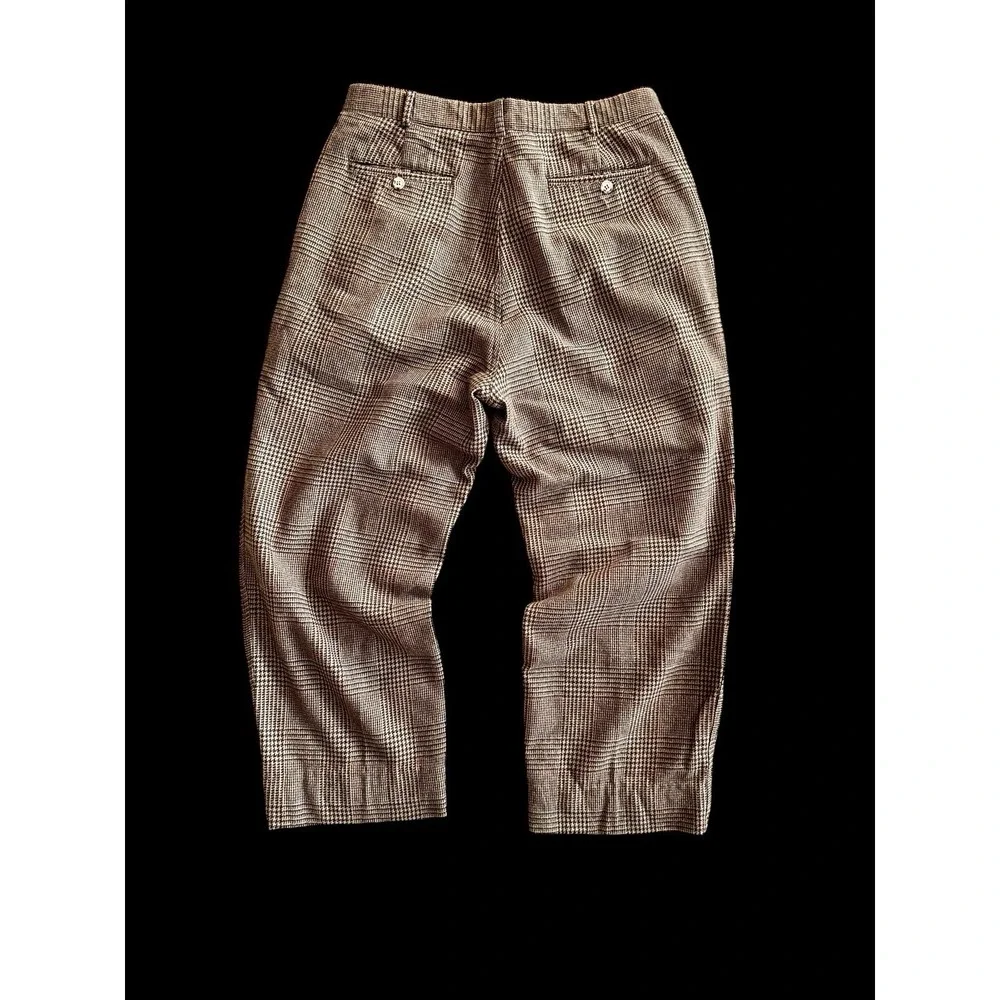 Vintage GANT‎ Wool Blend Dress Pants Men 30x24 Brown Plaid Pleated Trousers